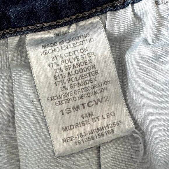 LEE Women's sz 14M (38x30) Jeans Stretch Midrise Straight Leg Dark Wash - Picture 4 of 5